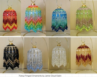 Fancy Fringed Ornaments PDF Book - Beading Instructions for 8 ornaments