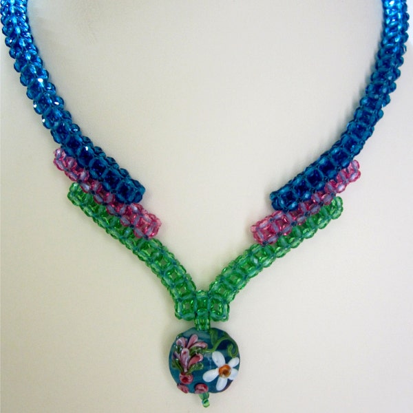 Cubic Right Angle Weave Necklace with CRAW the easy way tutorial