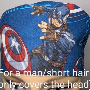 Skull Cap , Tie Back , Scrub Cap , Super hero , action hero , c2