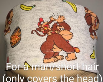Skull Cap , Tie Back , Scrub Cap , black , cartoon , comic , game