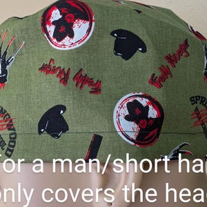 Skull Cap , Tie Back , Scrub Cap , horror movie ,Freddy Krueger