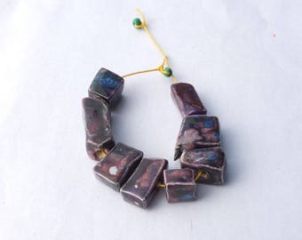 8 Galactic, Spaced Out  Crystal Cubes , edgy irregular cubes, indie jewelry supply, Donna Perlinplim, rectangle beads, Designer Essentials