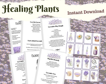 Lavender Learning Bundle for Homeschooling, Healing Plants Printable Series