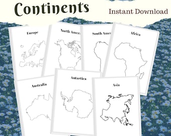 Continents Playmat, Coloring Pages, Preschool Curriculum, Waldorf Education, Kindergarten, Homeschooling Printables