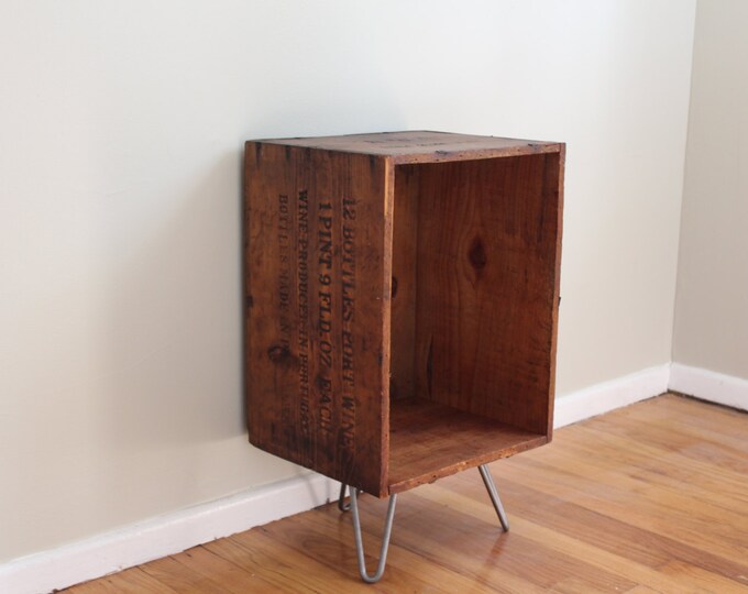 Vintage Wine Crate End Table Etsy