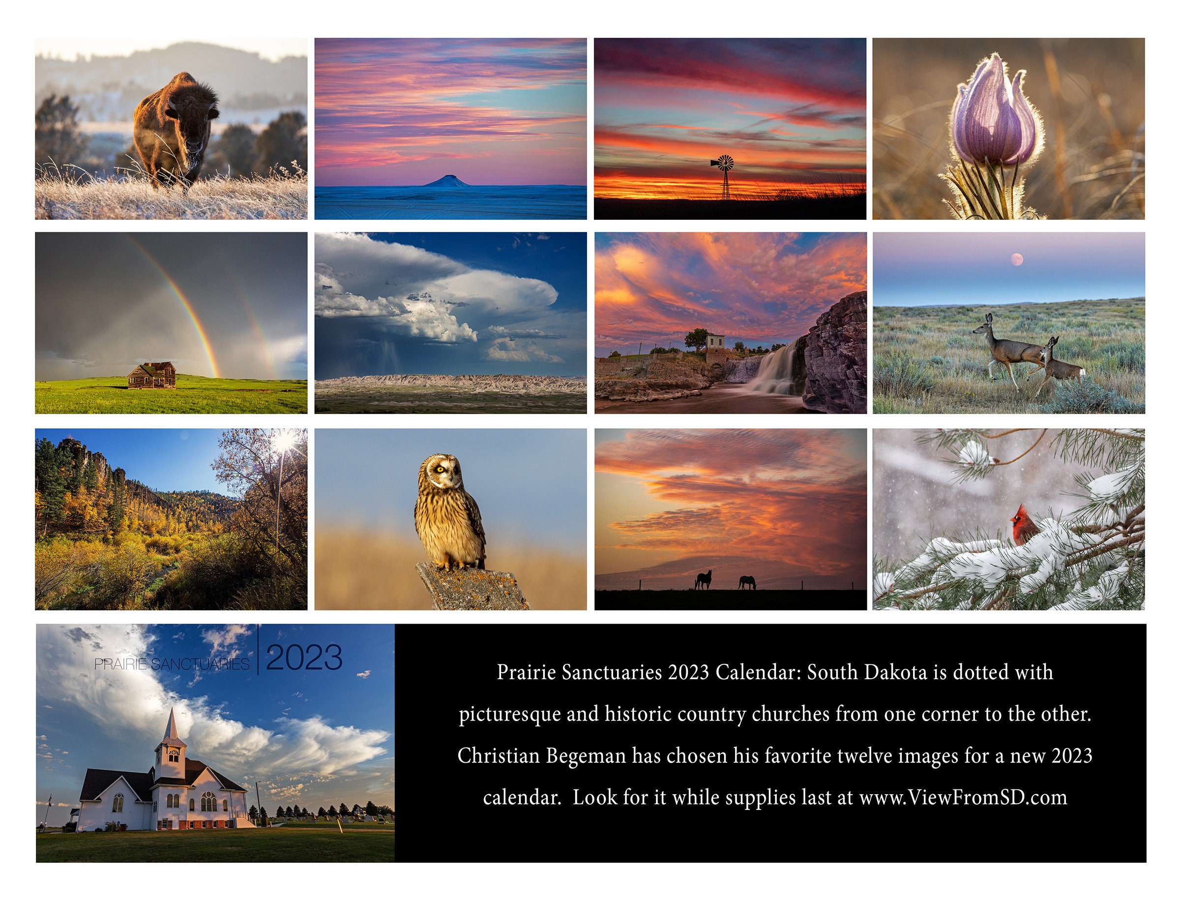 View From South Dakota 2023 Wall Calendar - Etsy