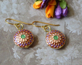 Vintage small unique earrings, coin earrings, elegant earrings, gift for her, vintage earrings, handmade earrings, bohemian earrings, dangle