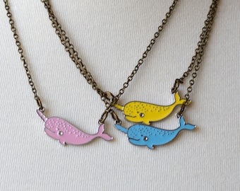 Whale necklace, handmade necklace, ocean necklace, fish necklace, simple necklace, unique necklace, gift for teacher, whale lover gift.