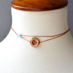 Floral Boho String Choker: Minimalist Cord Necklace