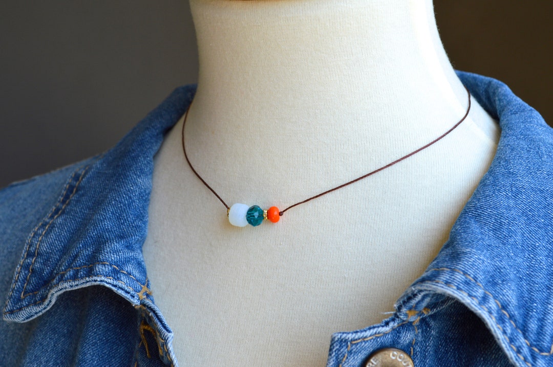 Chocker Simple Dainty Choker, Handmade Choker, Simple Choker Necklace, Minimalist ...