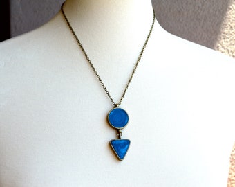 Geometric Necklace: Modern Boho Layering Necklace, 18"