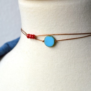 Beaded Cord Choker Necklace: Boho Minimalist Style