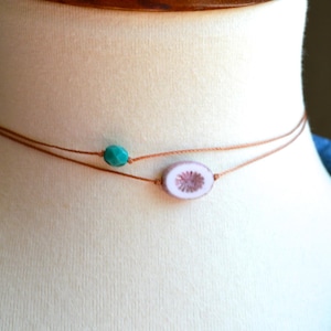 Beaded String Choker: Minimalist Boho Cord Necklace