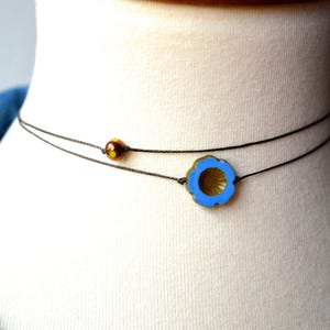Beaded String Choker: Boho Festival Cord Necklace