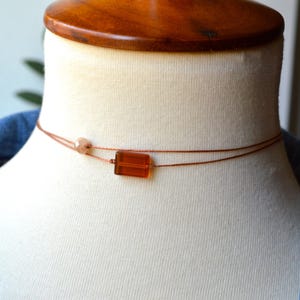 Beaded String Choker: Modern Minimalist Cord Necklace