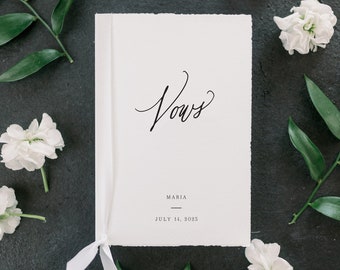 Personalized Wedding Vow Book Calligraphy "Vows"