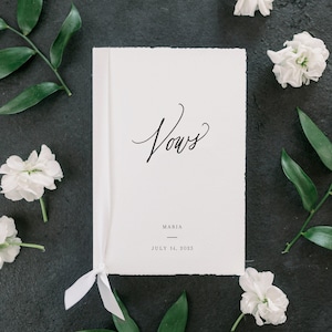 Personalized Wedding Vow Book Calligraphy "Vows"