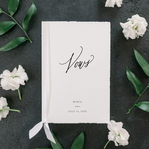 Personalized Wedding Vow Book Calligraphy "Vows"