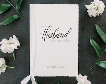 To My Husband on our Wedding Day Card, Vow Book, Wedding Letter Exchange, Groom Gift