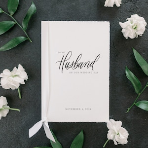 To My Husband on our Wedding Day Card, Vow Book, Wedding Letter Exchange, Groom Gift