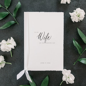 To My Wife on Our Wedding Day Card, Personalized Vow Book, Bride Gift