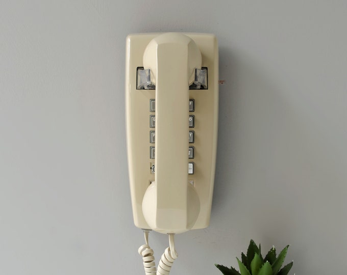 Retro Touch Tone Wall Phone in Beige, Restored and Working Etsy