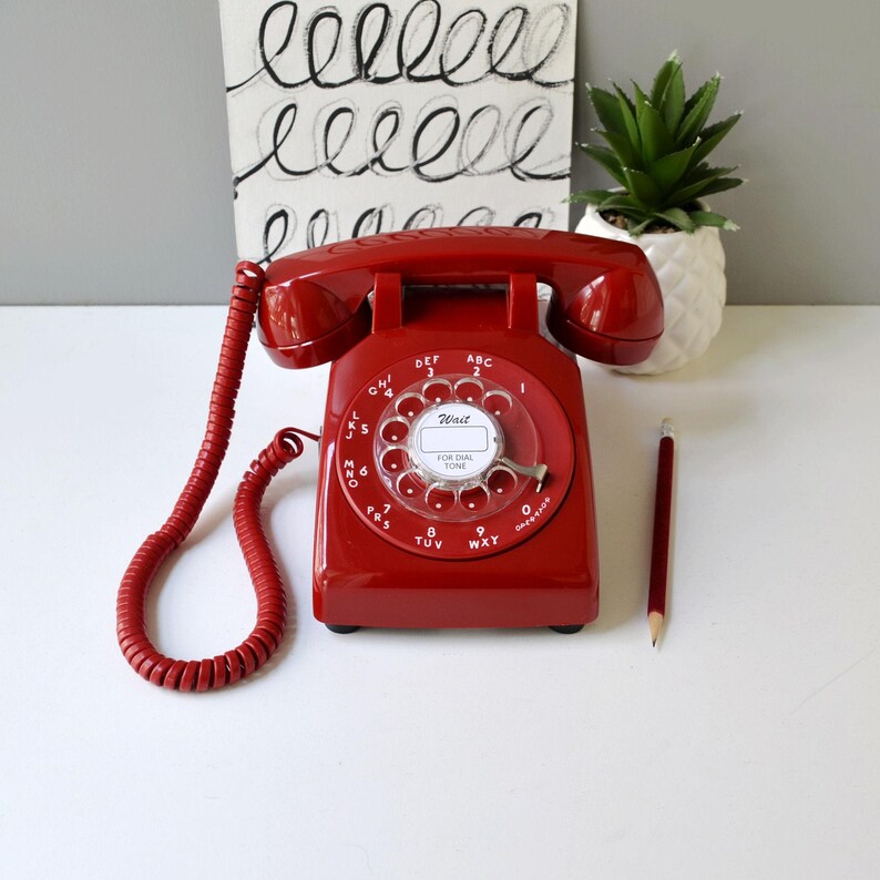 Red Rotary Dial Desktop Telephone Restored and Working - Etsy