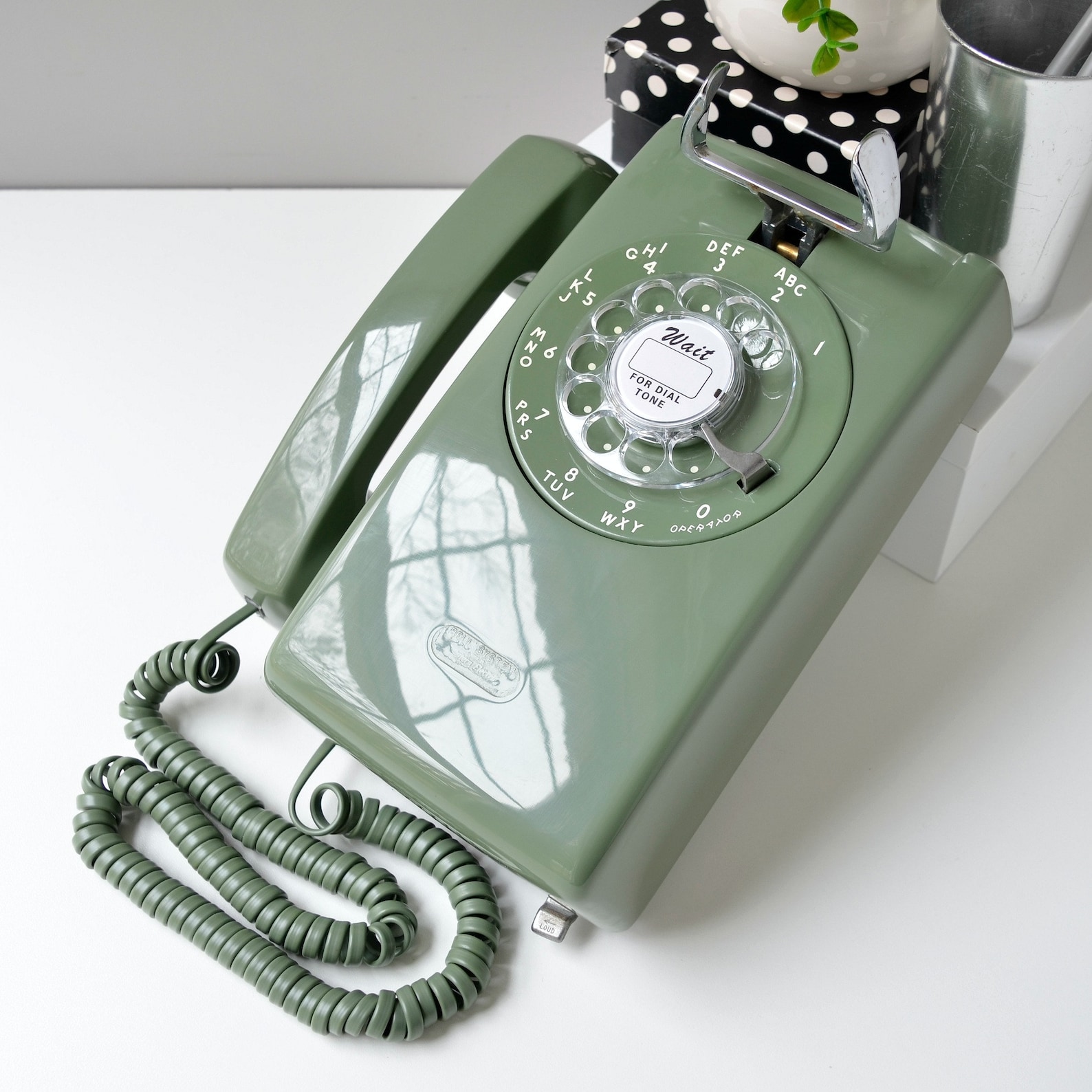 Rotary wall phone working wall phone green rotary dial wall Etsy