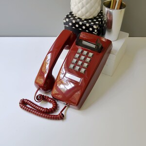 Retro Touch Tone Wall Phone in Red, Restored and Working - Etsy