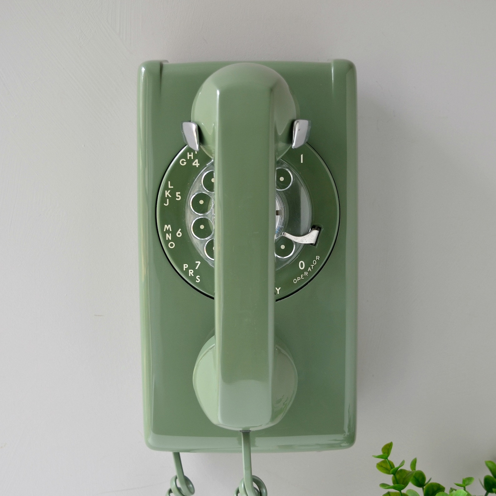 Rotary wall phone working wall phone green rotary dial wall Etsy
