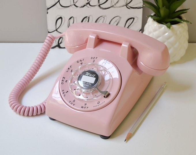 Pink Rotary Dial Vintage Phone Restored and Working Rotary Etsy