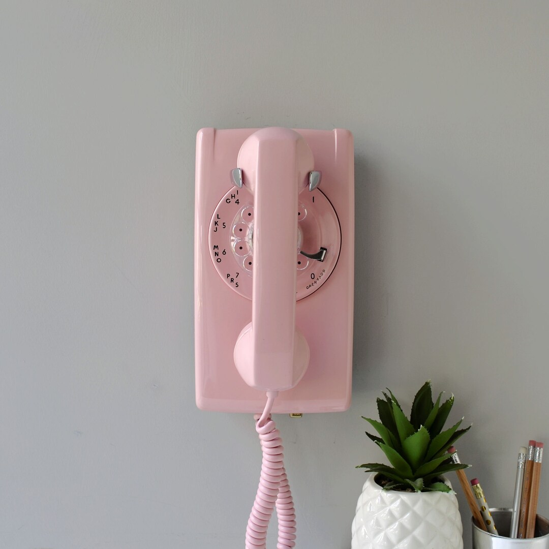 Pink Rotary Dial Wall Phone Restored and Working - Etsy
