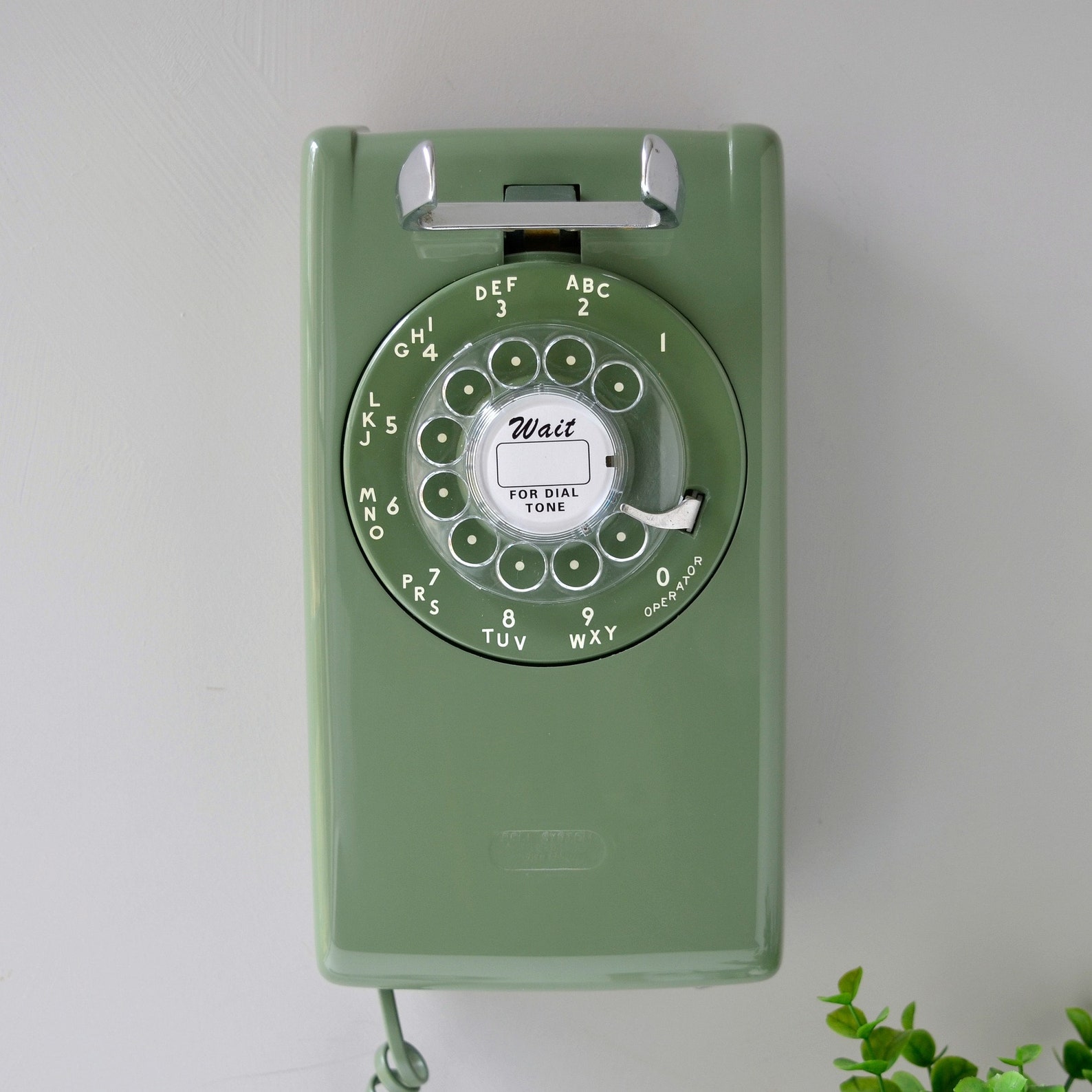 Rotary wall phone working wall phone green rotary dial wall Etsy