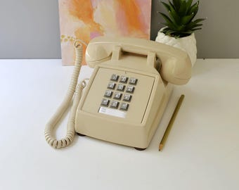 Beige touch tone desk phone, restored and working