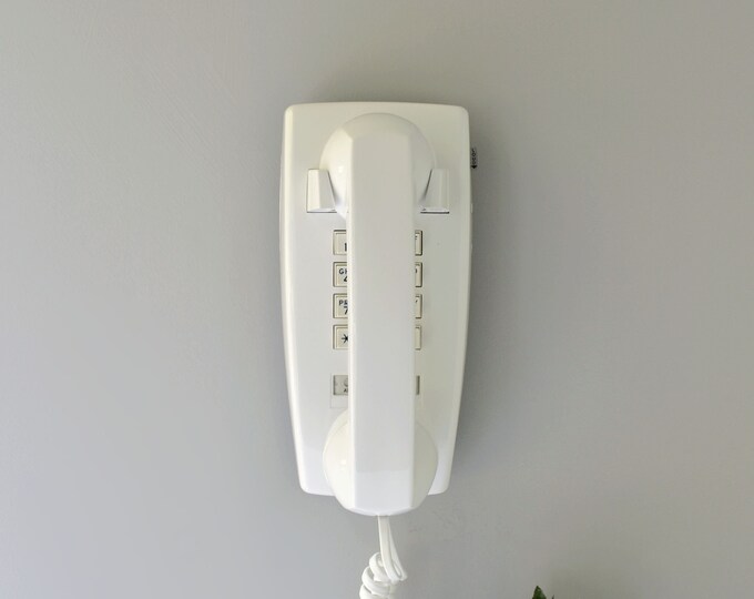 Retro Touch Tone Wall Phone in White Restored and Working Etsy