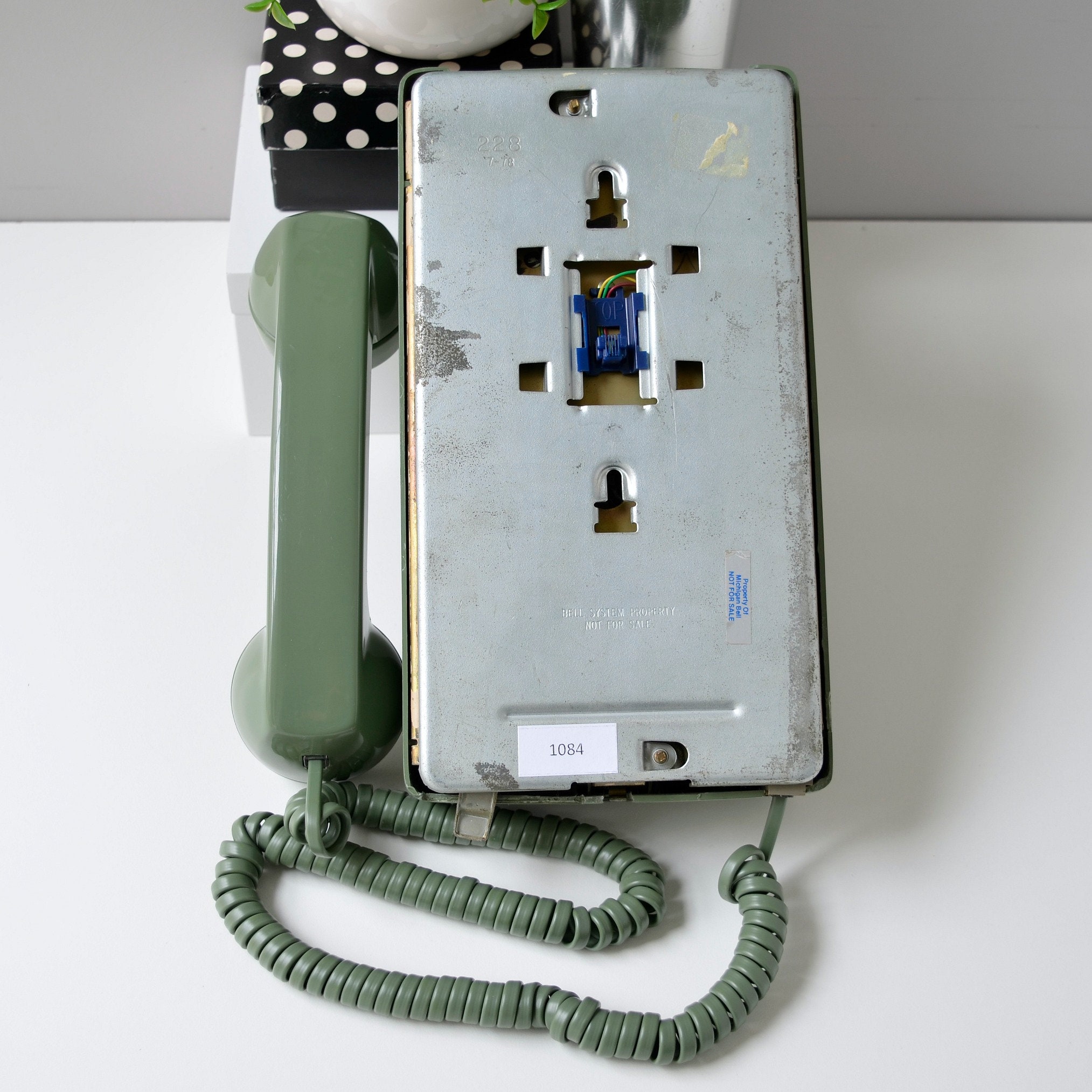 Rotary wall phone working wall phone green rotary dial wall Etsy