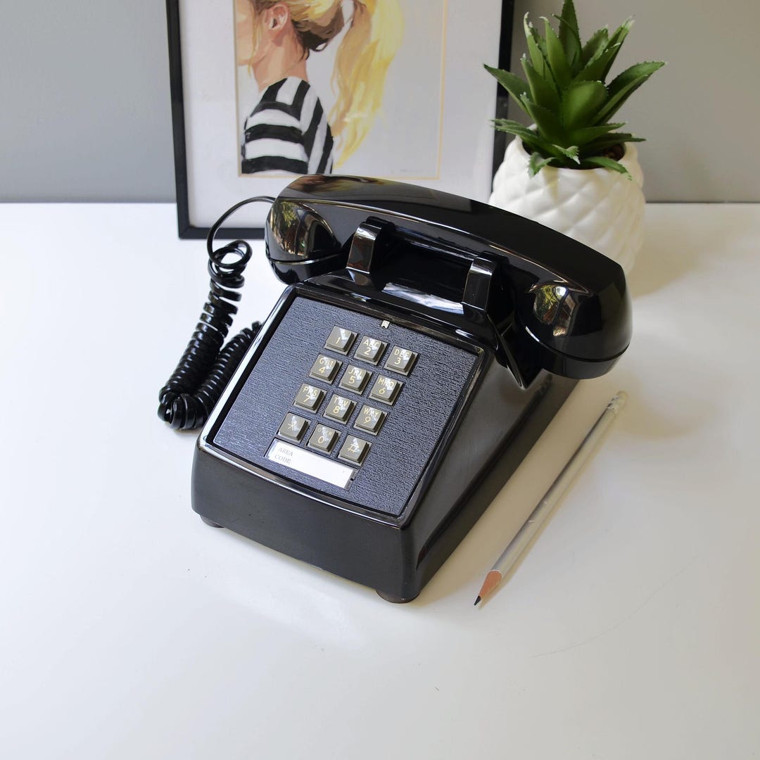 Black Touch Tone Telephone Restored and Working, Black Retro Phone - Etsy