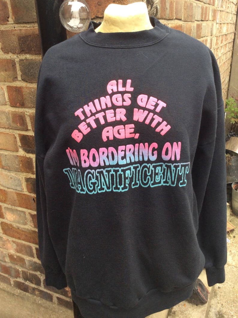 Authentic vintage ladies black pink sweatshirt