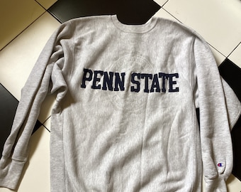 Authentic vintage 2000s mens Champion reverse weave grey mix Penn State sweatshirt.