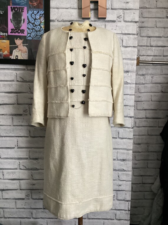 Authentic Vintage 2000s Jaeger Cream Dress/ Jacket Suit Etsy