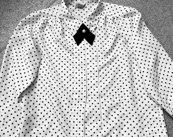 Black/white Polka dot vintage long sleeve shirt