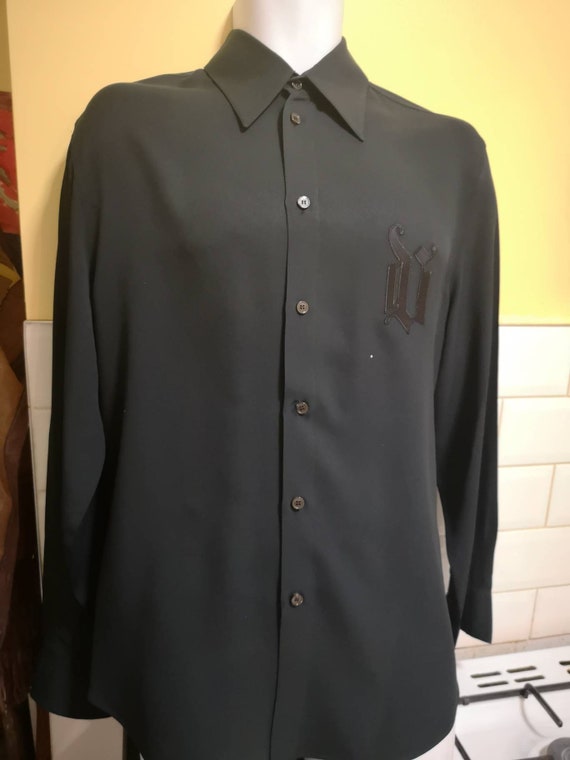 Authentic vintage mens Gianni Versace black silk/c