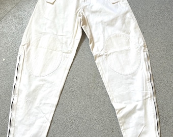 90s Versace Off-white zip design trousers summer size 36in