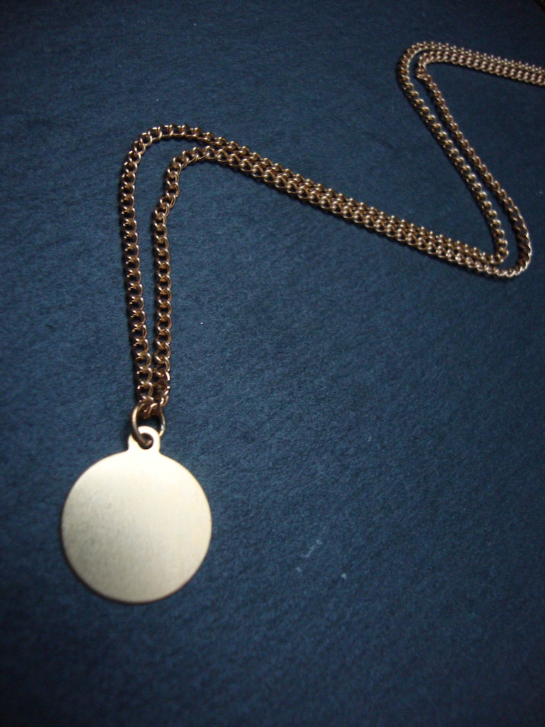 Coin necklace blank 24 inch personalised