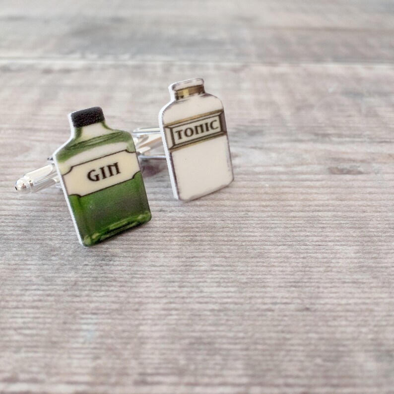 Gin and tonic cuff links Unique gifts for him Gin lover Etsy