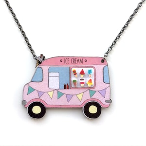 Ice cream van necklace - Summer statement piece - Quirky gift for her