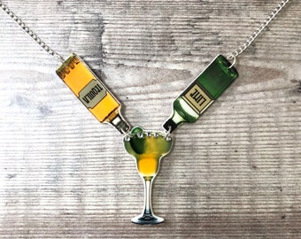 Margarita necklace - Margarita lover - Margarita gift - Cocktail necklace - Tequila gift - Gift for her - Tequila and lime