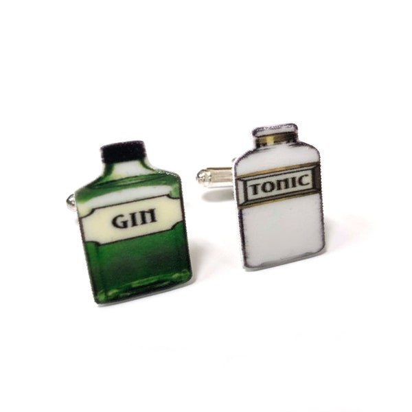 Gin and tonic cuff links - Unique valentine gift for men - Wedding party cuff links
