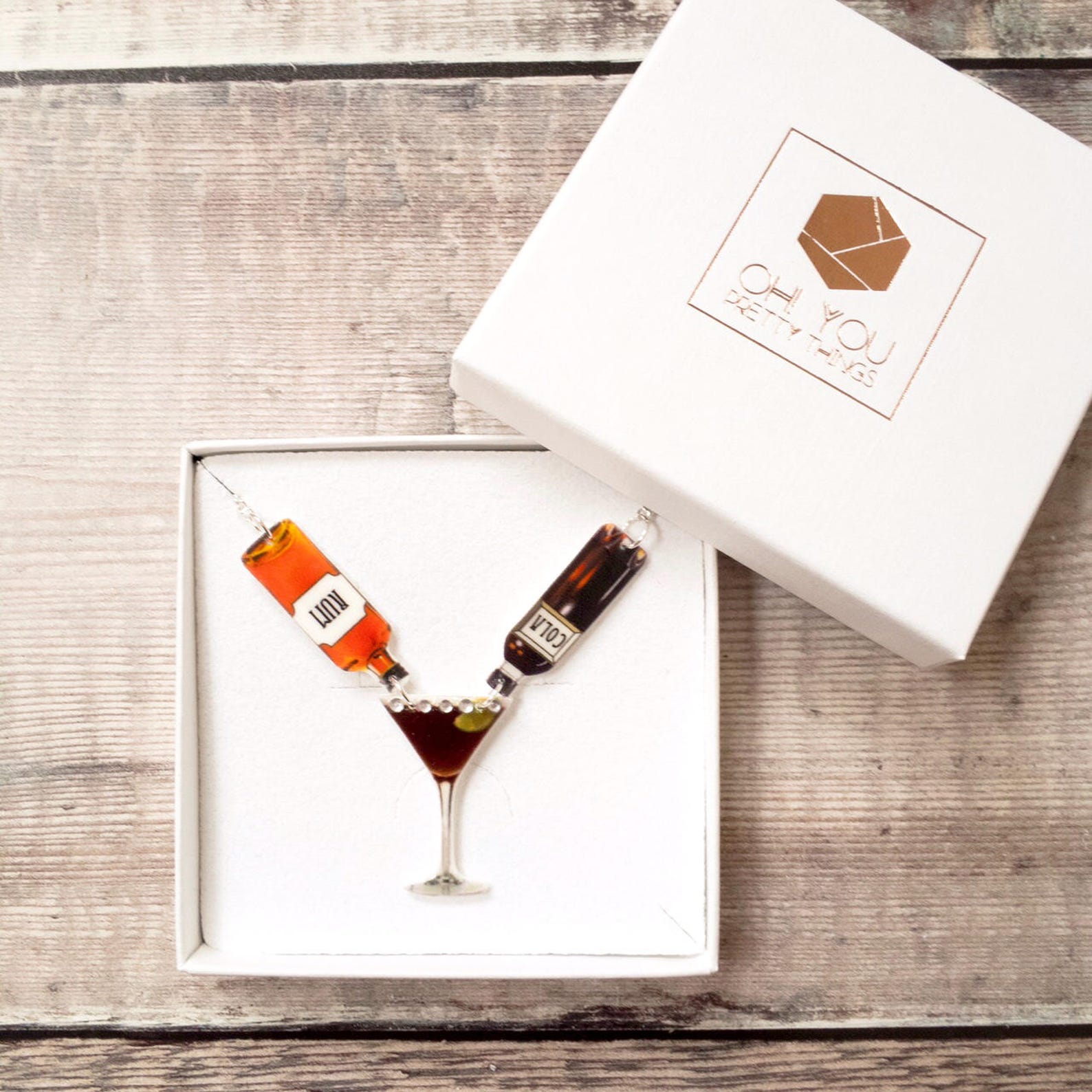 Rum Necklace Rum Drinker Cocktail Lover Rum Gift Rum Etsy UK