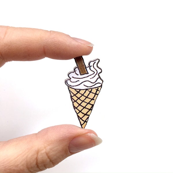 Ice cream cone wooden pin - Great teen gift
